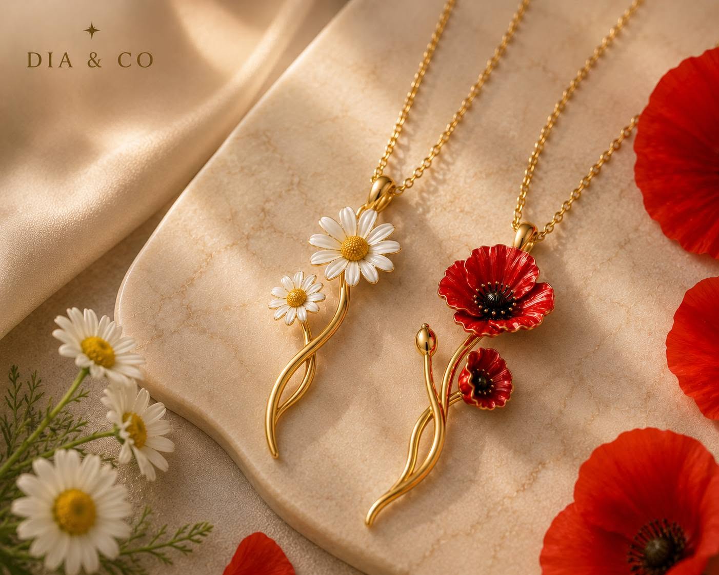 Necklace "Immortal Chamomile" - Dia & Co Jewelry